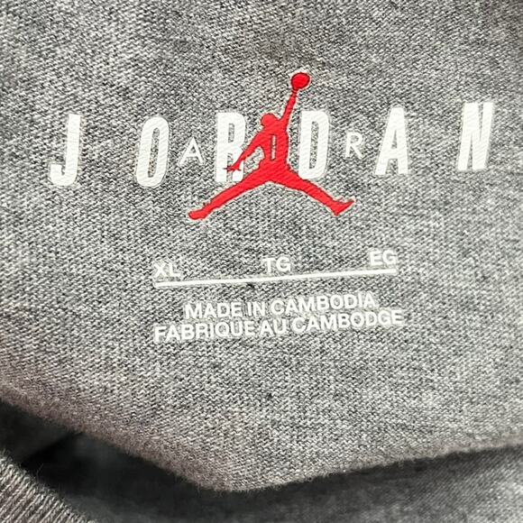 AIR JORDAN NIKE “Jump Man” Gray Crew Neck Short Sleeve T Shirt Men’s Size XLarge - Picture 5 of 7